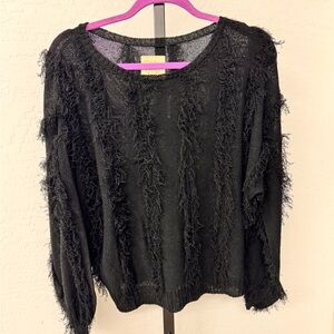 NWT CHASER Black Textured Sweater